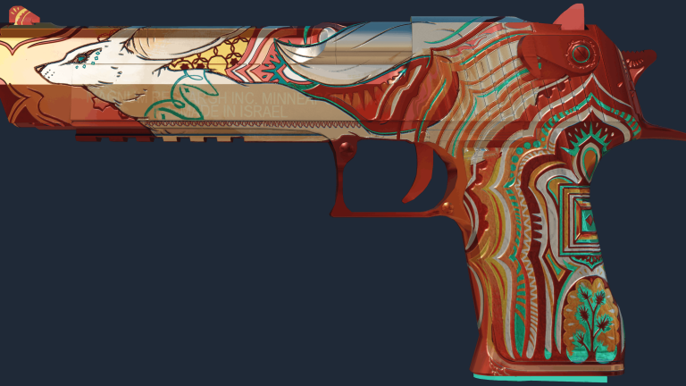 Desert Eagle Fennec Fox with orange desert artwork