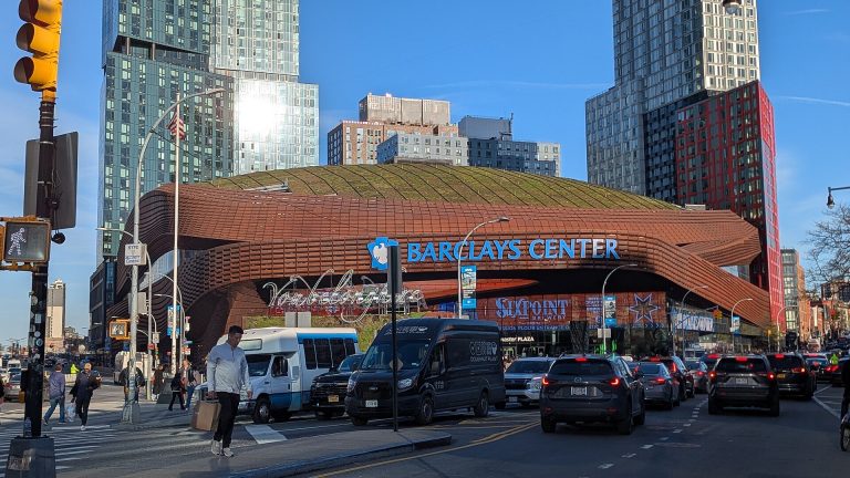 Exterior of Barclays Center in Brooklyn, venue for the Worlds 2026 final