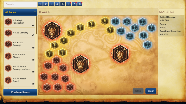 Classic rune and mastery systems displayed in League of Legends