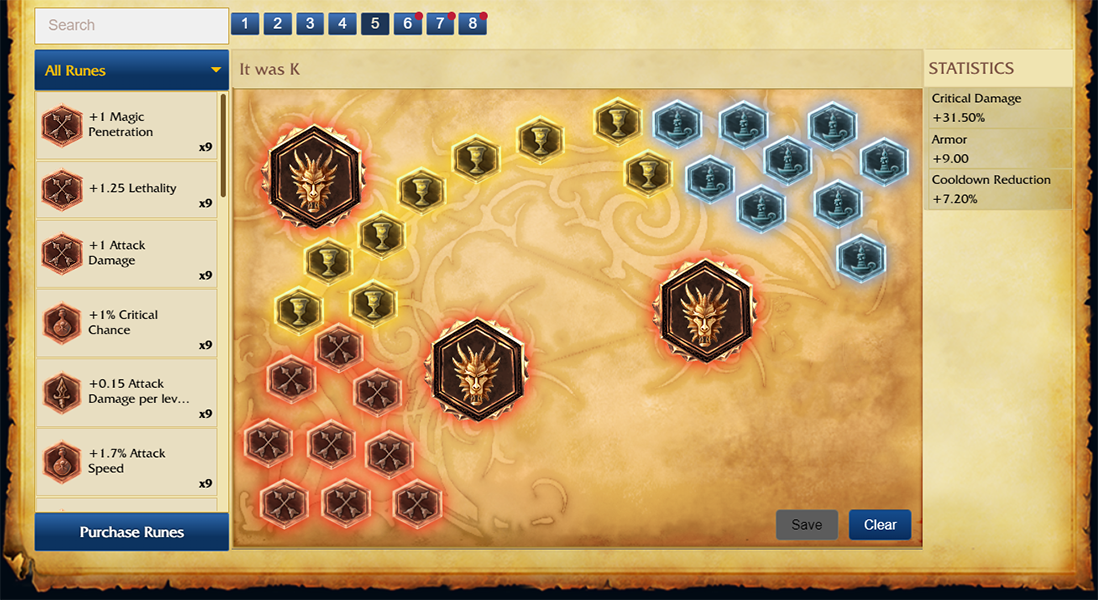 Classic rune and mastery systems displayed in League of Legends