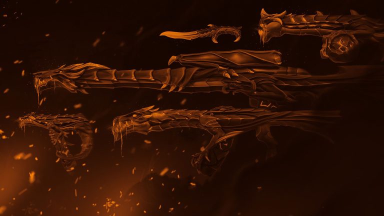Elderflame dragon weapons breathing fire in VALORANT