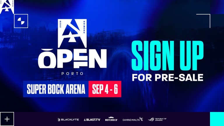 Official BLAST Open Porto 2026 poster with September 4–6 arena dates