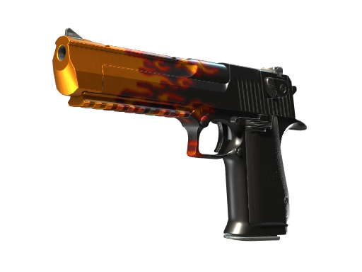 Desert Eagle Blaze with orange flames over a black slide