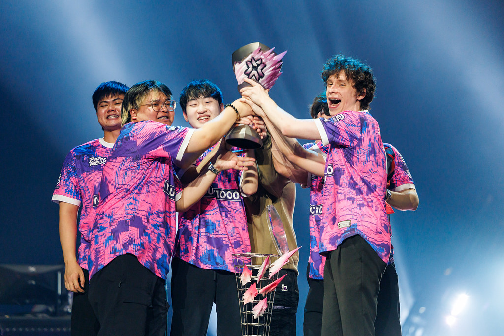 Paper Rex lifting the VALORANT Masters Toronto trophy