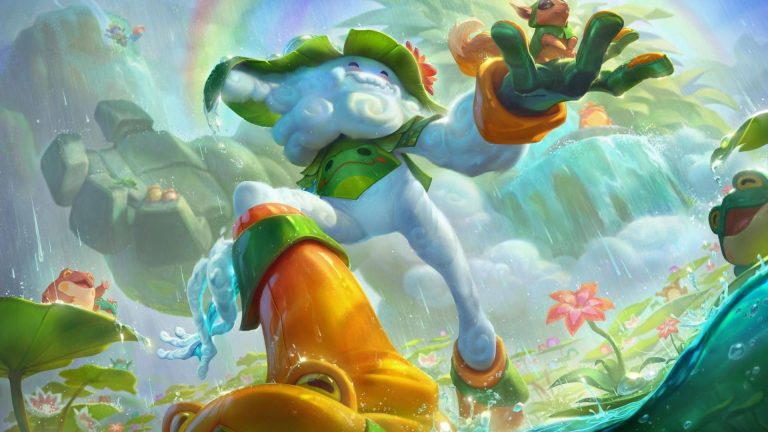 Zac, a League of Legends jungle champion, moving through the wilds