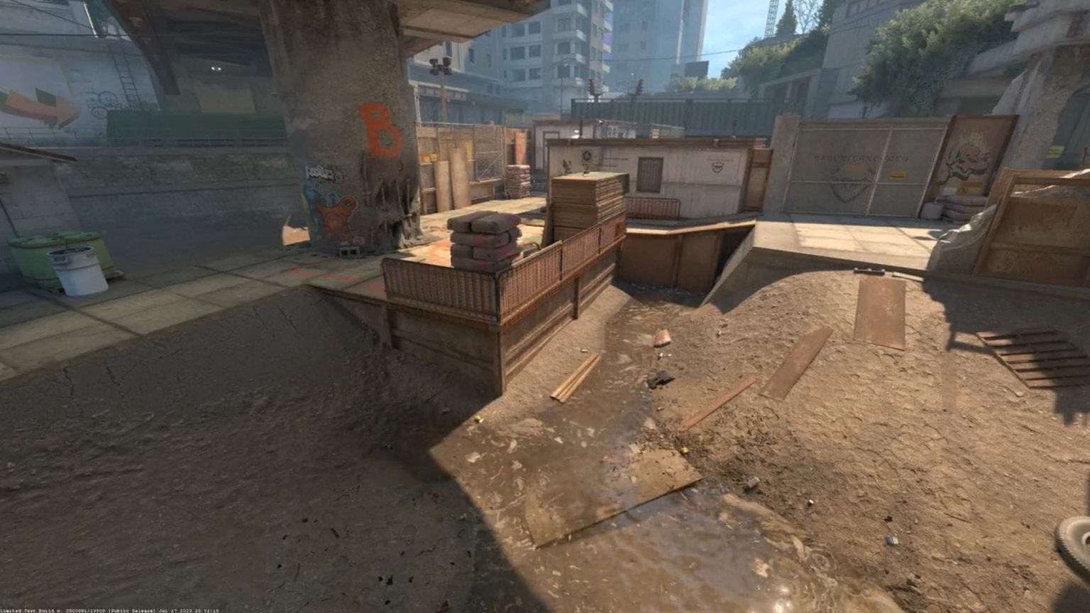 Counter-Strike 2 player defending the Overpass map