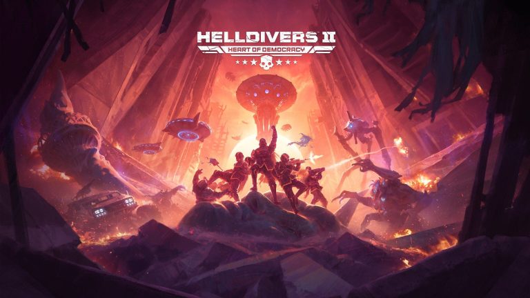 Helldivers defending an urban district of Super Earth from the Illuminate