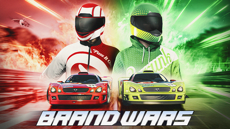 Sprunk and eCola cars competing in GTA Online Brand Wars