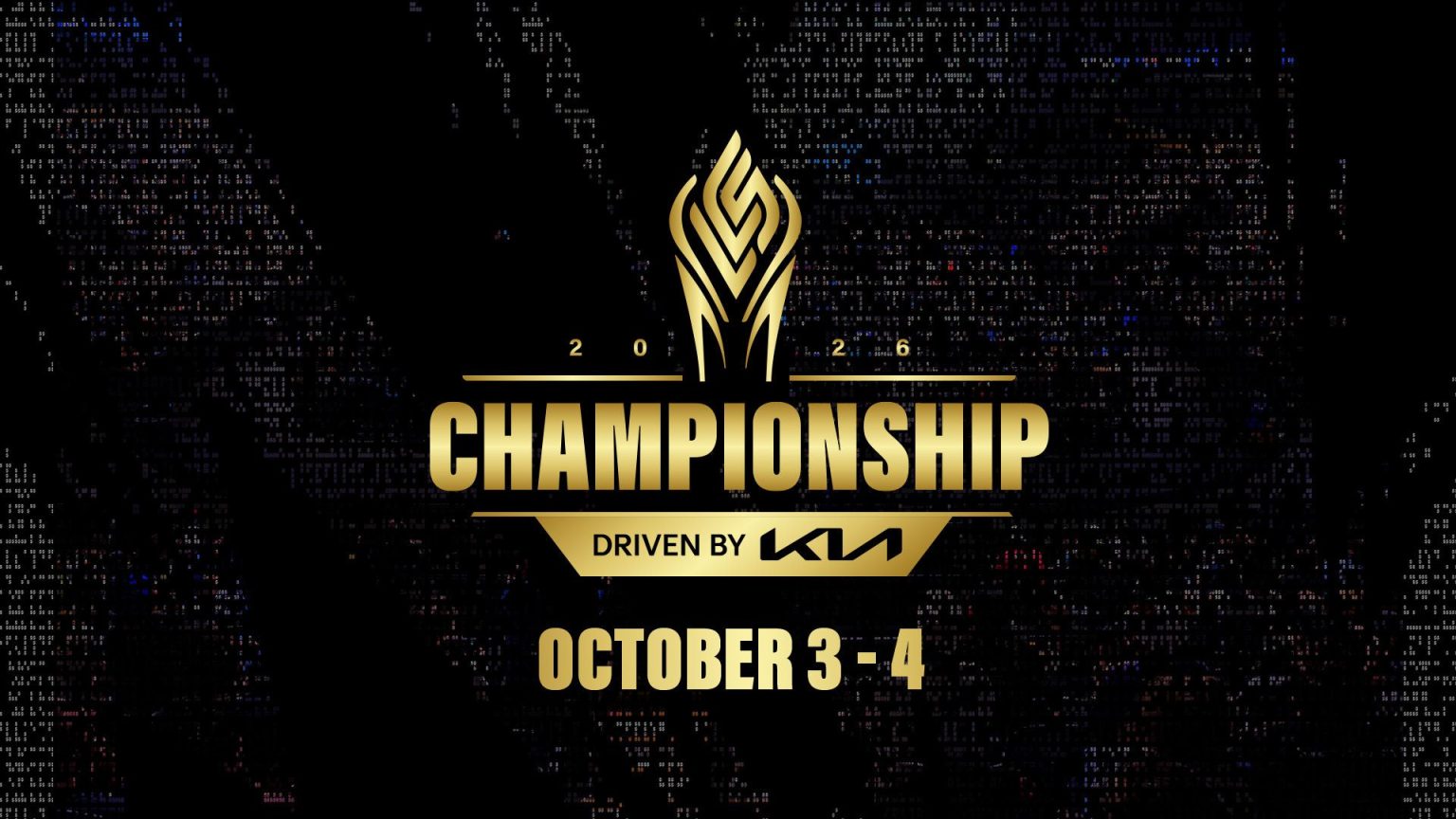 Gold 2026 LCS Championship logo with the October 3 and 4 dates