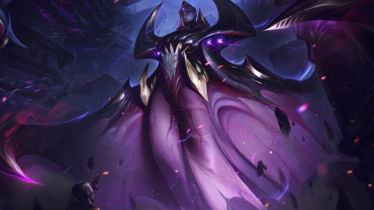 Bel’Veth moving through the Void in official League of Legends artwork