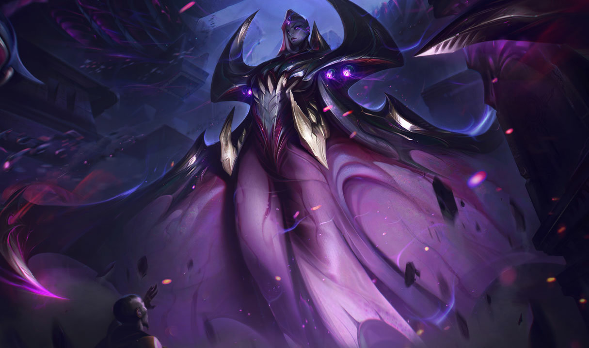 Bel’Veth moving through the Void in official League of Legends artwork