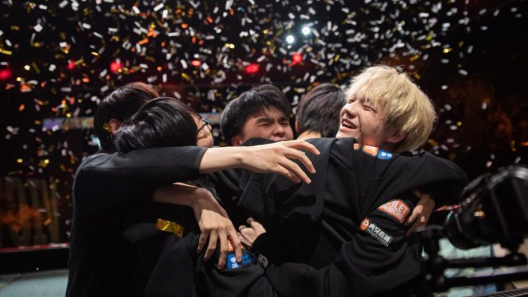 FunPlus Phoenix lifting the 2019 League of Legends World Championship trophy