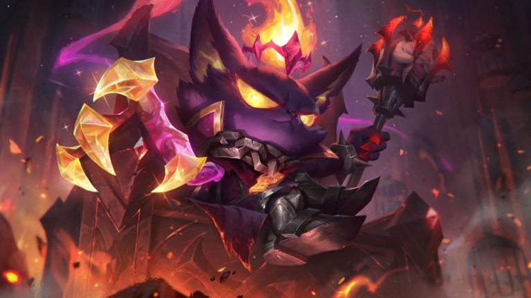 Teams contesting a major neutral objective in League of Legends