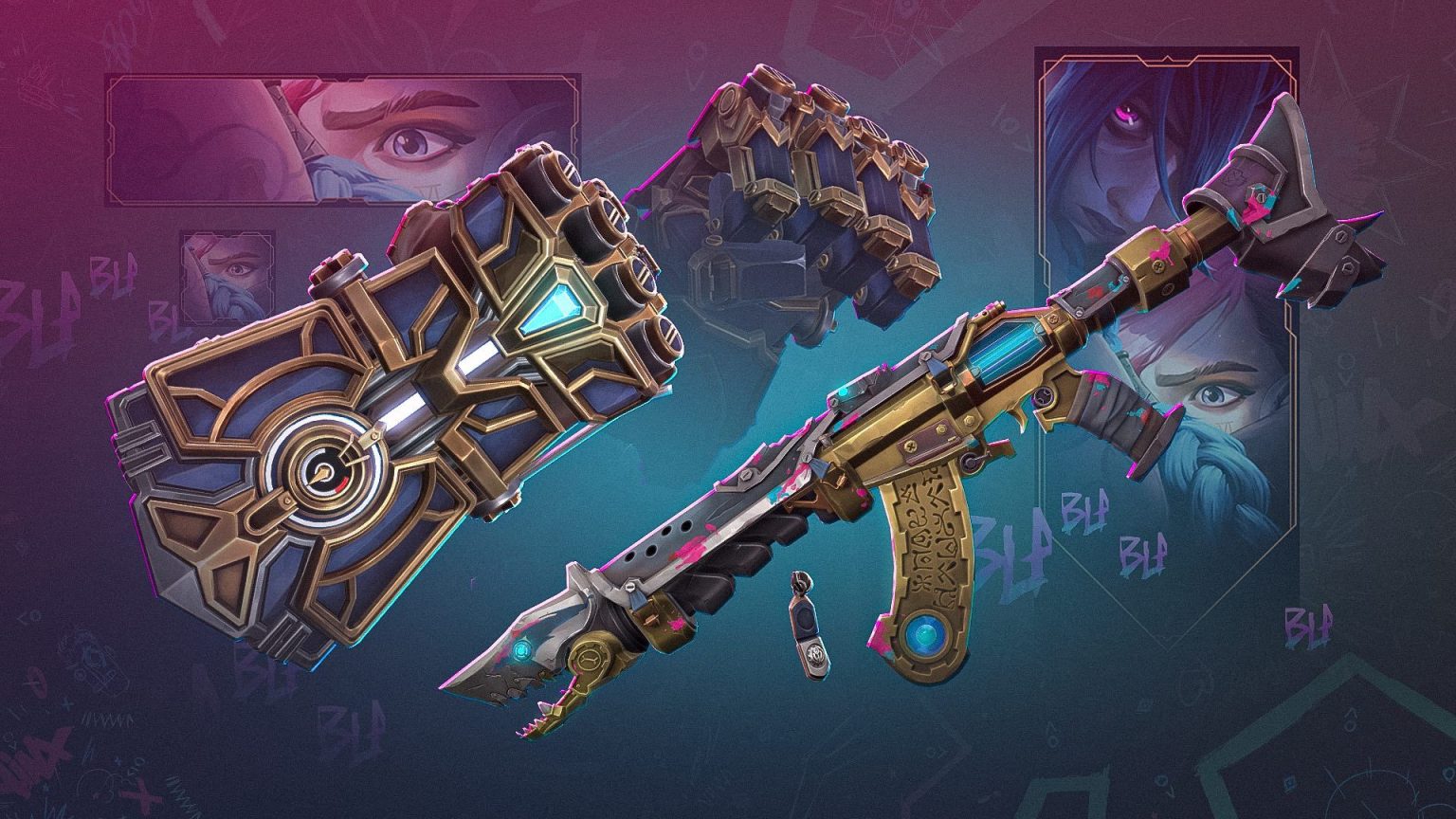 Arcane Vandal and Arcane Gauntlets from the VALORANT collector set