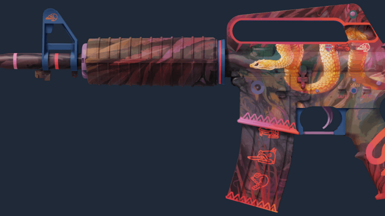 M4A1-S Welcome to the Jungle with a gold snake and jungle artwork