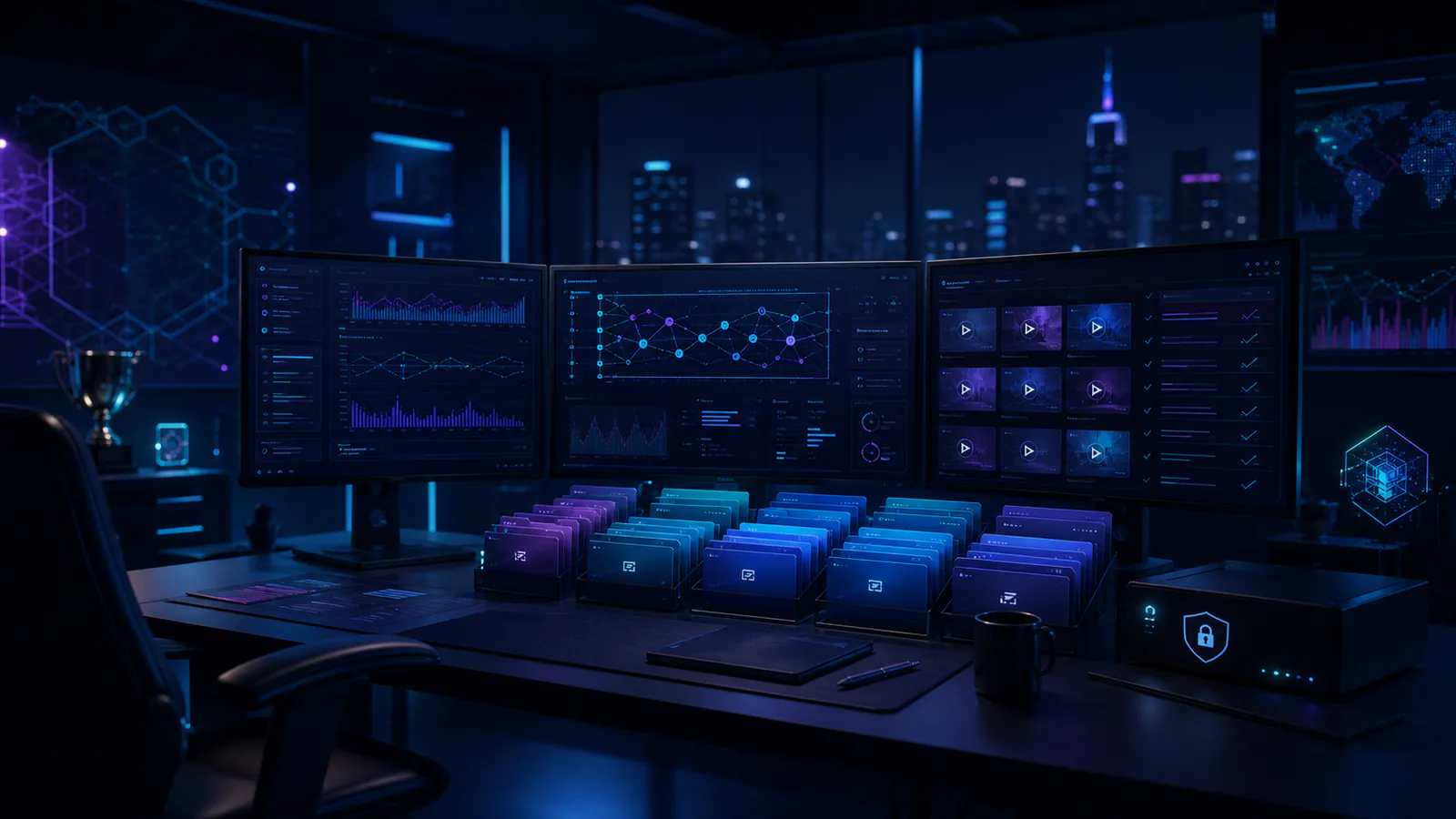 Esports analysts organizing scrim evidence across clean dark dashboards