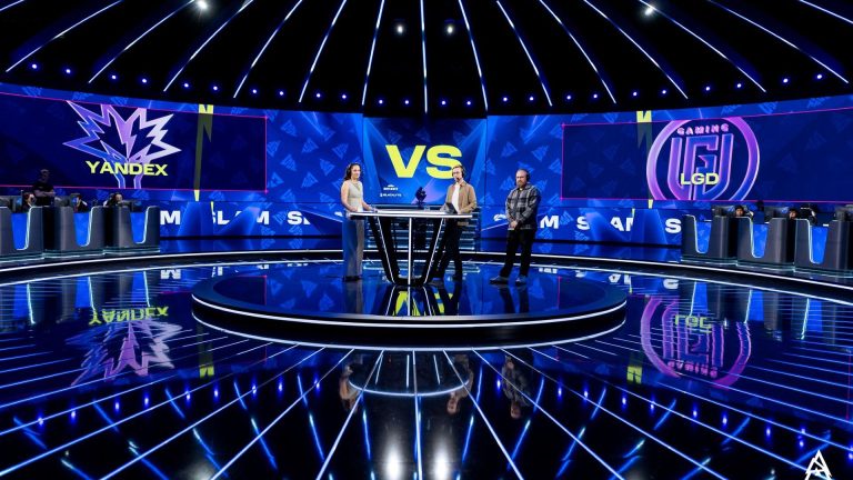 BLAST SLAM Dota 2 broadcast stage with Team Yandex and LGD Gaming