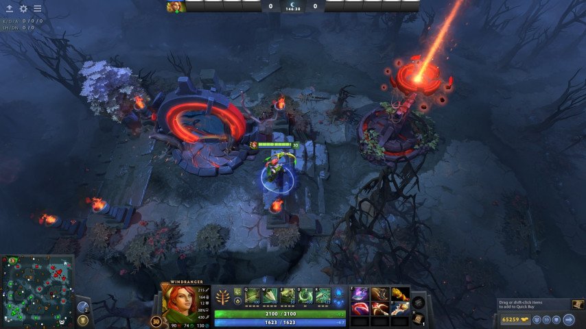 Heroes approaching a Twin Gate on the Dota 2 map