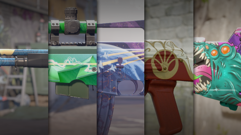 Five weapon finishes from the CS2 Train 2025 Collection