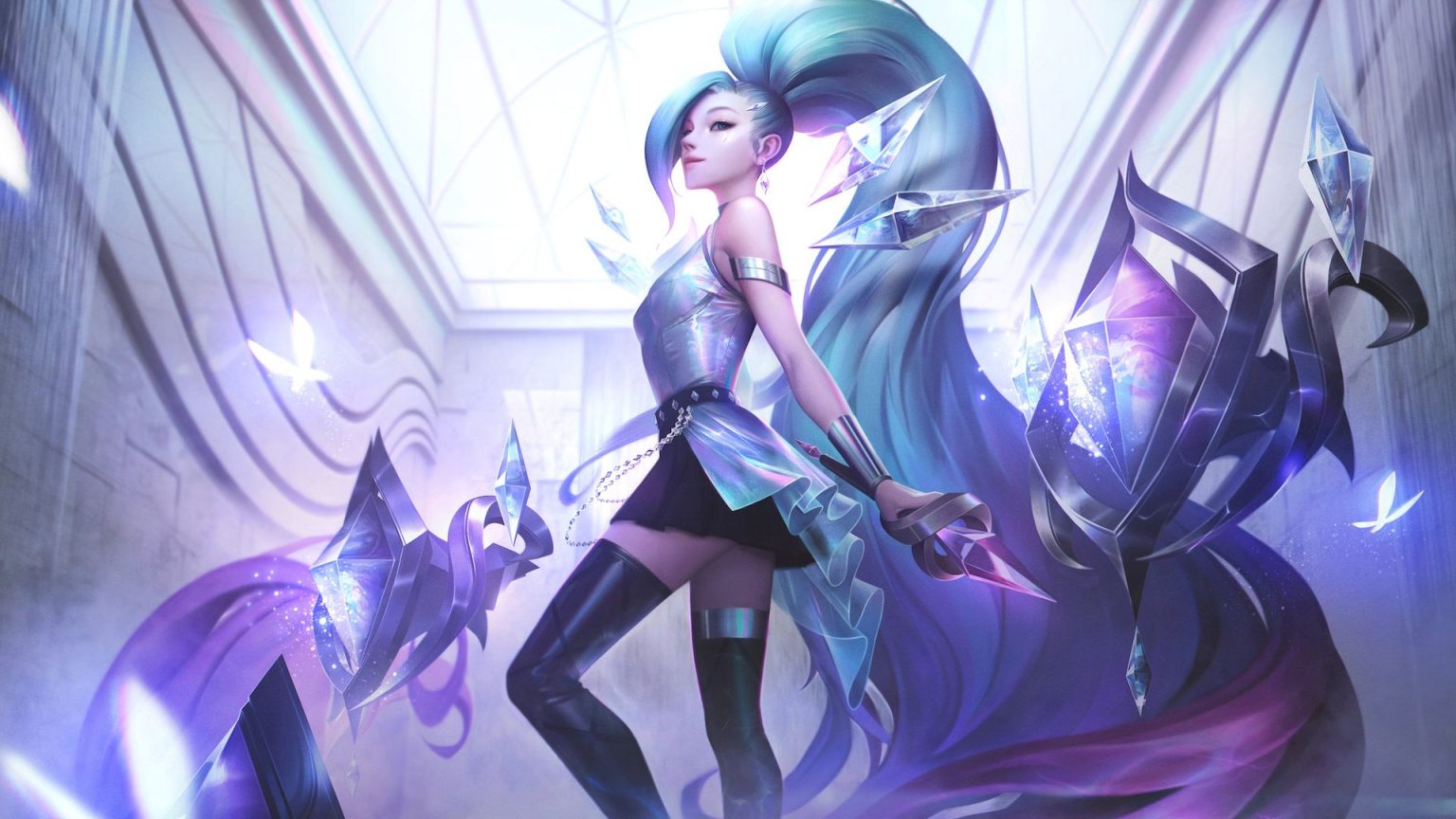 The three KDA ALL OUT Seraphine forms shown together