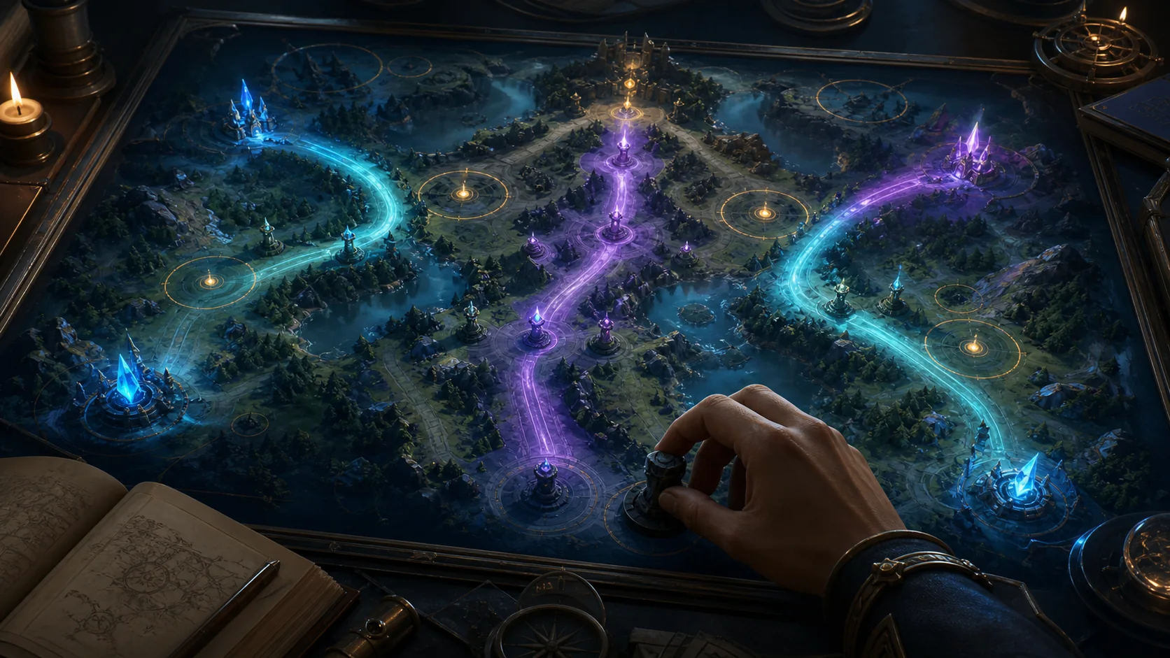 Editorial illustration for “Dota 2 support map reading without perfect vision”