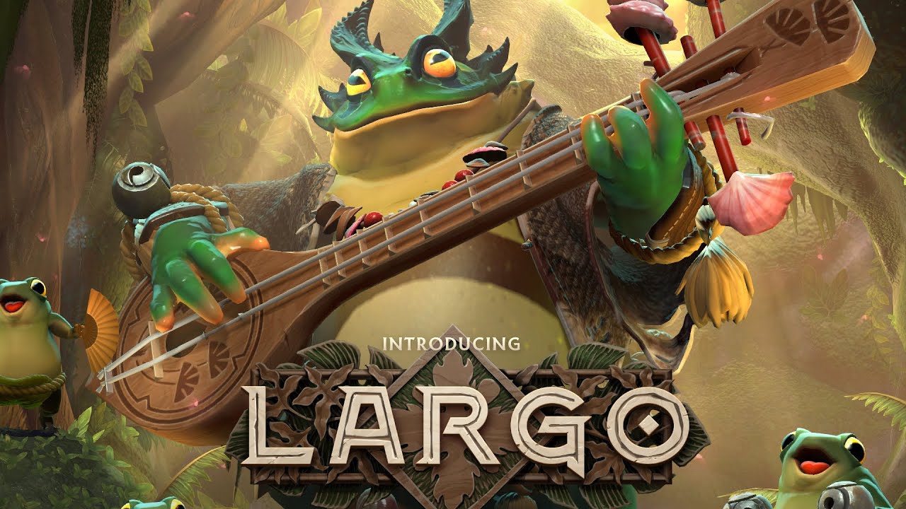 Largo supporting allies during a Dota 2 team fight