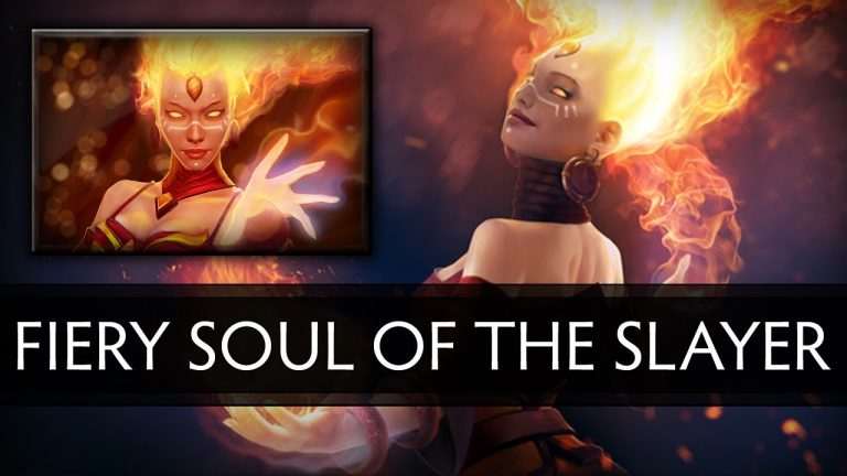 Lina with flaming hair in the Fiery Soul of the Slayer Arcana