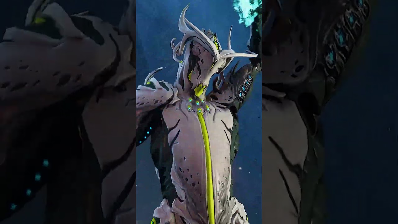 Nokko exploring the fungal Deepmines beneath Fortuna in Warframe