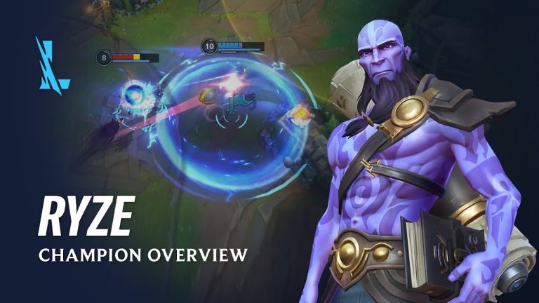 Ryze casting rune magic in the Wild Rift mid lane