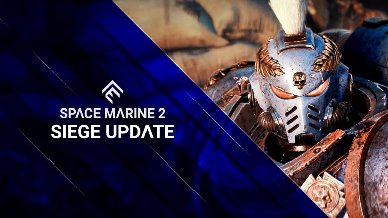 Three Space Marines defending a fortress against an alien swarm