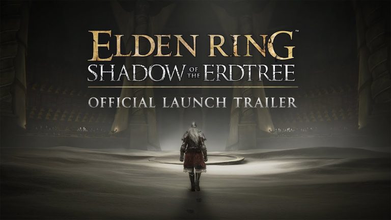 A Tarnished confronting a creature in the Realm of Shadow