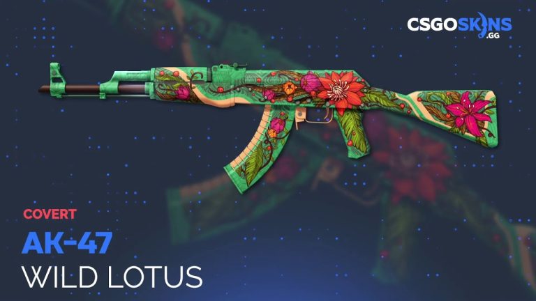 AK-47 Wild Lotus covered with green leaves and pink flowers