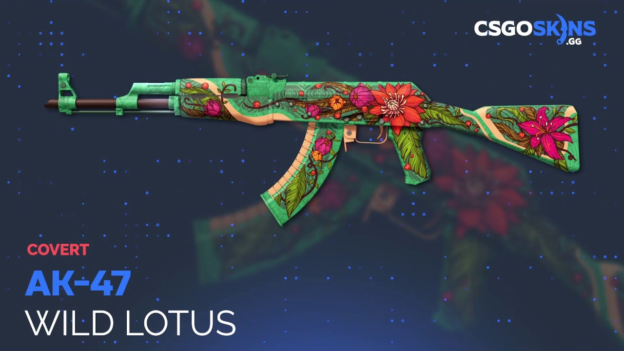 AK-47 Wild Lotus covered with green leaves and pink flowers