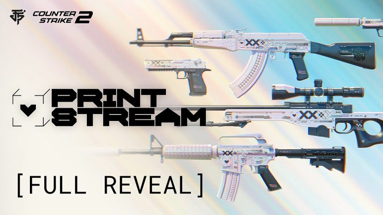 Several black and white Printstream weapon designs