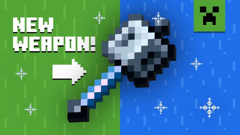 A Minecraft player preparing a mace smash attack