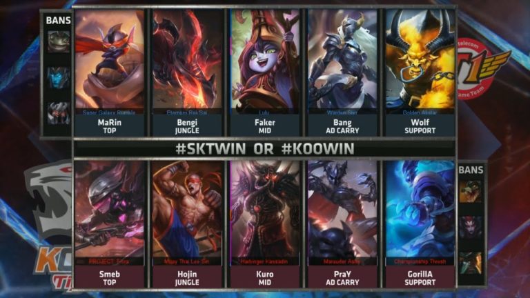 SK Telecom T1 facing KOO Tigers in the 2015 World Championship final