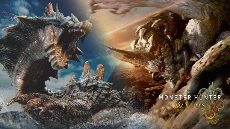 Lagiacrus confronting a hunter in Monster Hunter Wilds