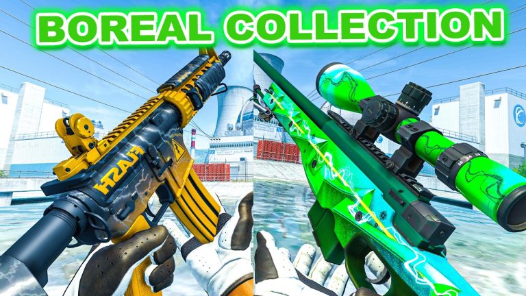 Multiple CS2 Boreal Collection weapon finishes shown in game