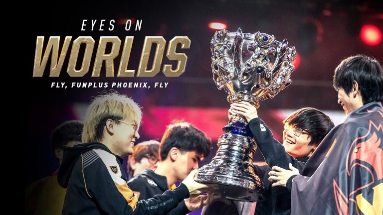 FunPlus Phoenix players lifting the Worlds 2019 Summoners Cup