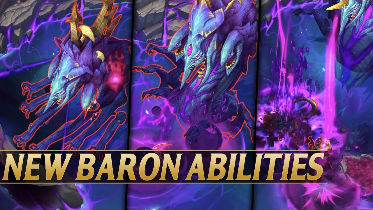 League of Legends team establishing vision around Baron Nashor