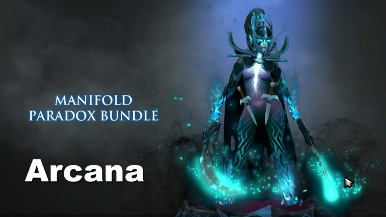 Phantom Assassin wielding the twin blades of the Manifold Paradox Arcana