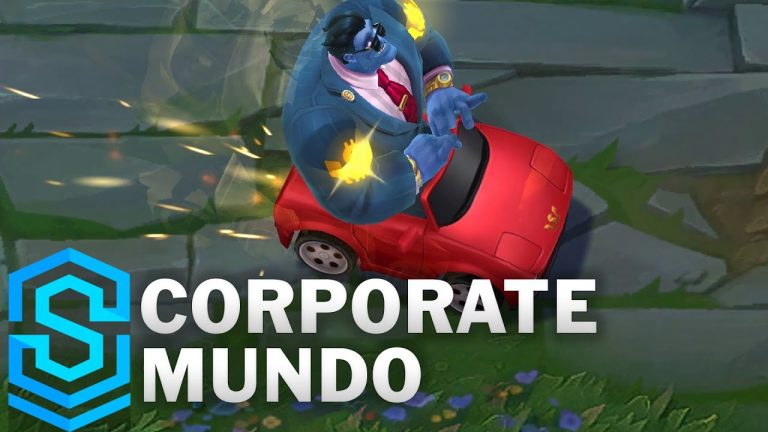Corporate Mundo wearing a suit and carrying a briefcase in League of Legends