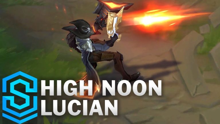 High Noon Lucian aiming infernal pistols in League of Legends