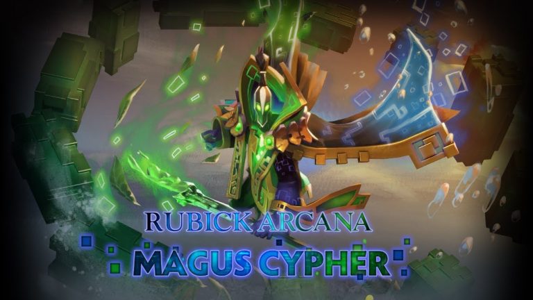 Rubick wearing the Magus Cypher Arcana in Dota 2