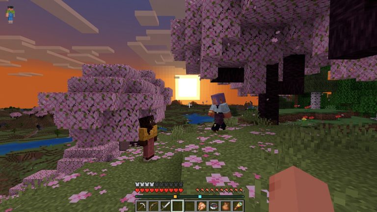 Minecraft multiplayer players using the Locator Bar in the Overworld