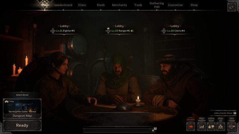 Adventurers fighting monsters in a Dark and Darker dungeon