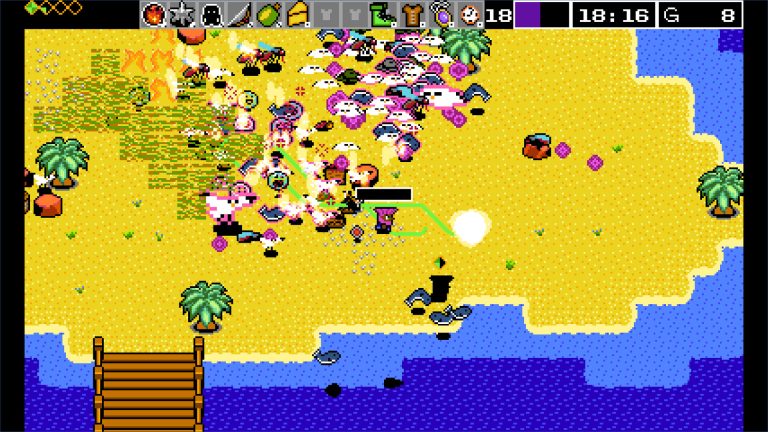 Retro heroes fighting together in Guild Legends