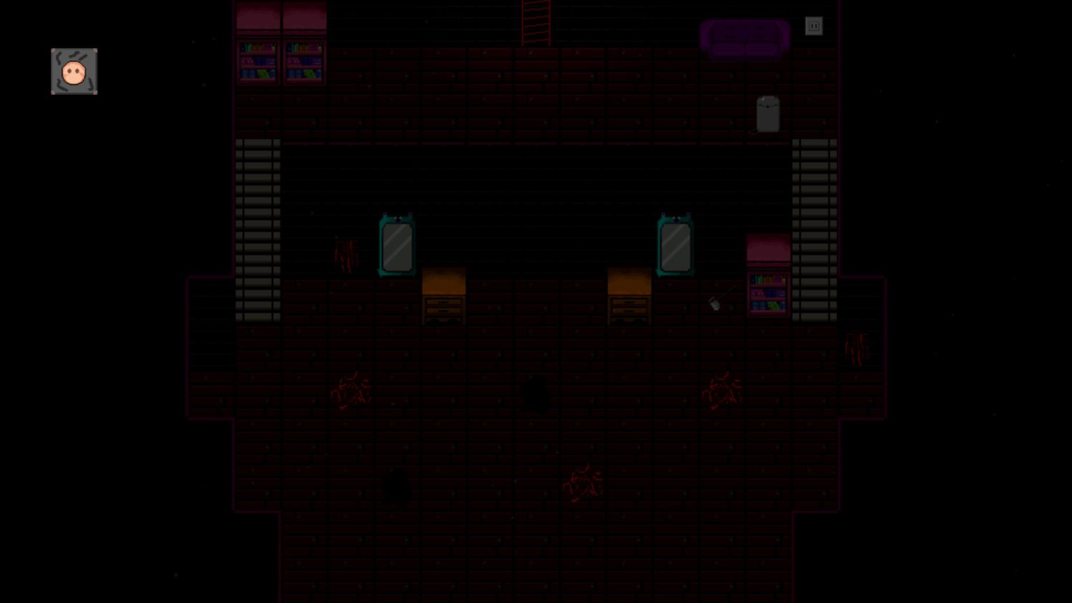 Dark corridor explored by the player in Lurk in Abyss