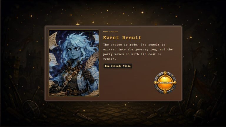 Companion cards facing an enemy in The Hero and His Friends