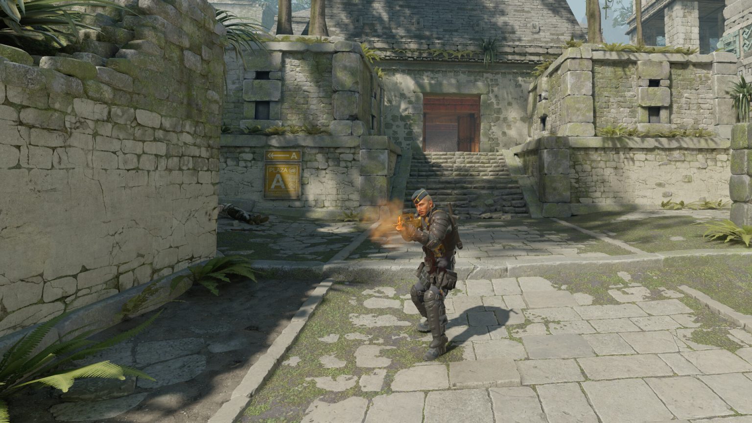 Counter-Strike 2 players holding a defensive angle